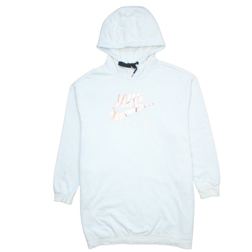 Nike Women’s White Pullover Hoodie Medium – Hooded Sweatshirt with Metallic Logo