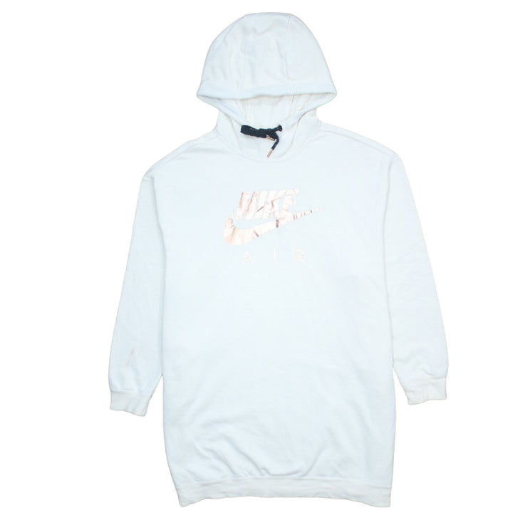 Nike Women’s White Pullover Hoodie Medium – Hooded Sweatshirt with Metallic Logo