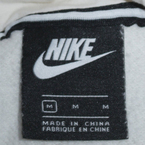 Nike Women’s White Pullover Hoodie Medium – Hooded Sweatshirt with Metallic Logo