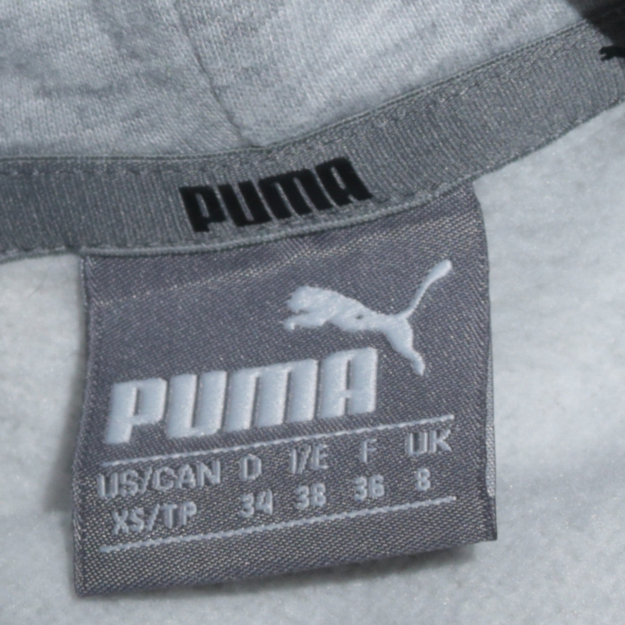 Puma Womens Grey Hoodie Size 8 Pullover Logo Hooded Sweatshirt