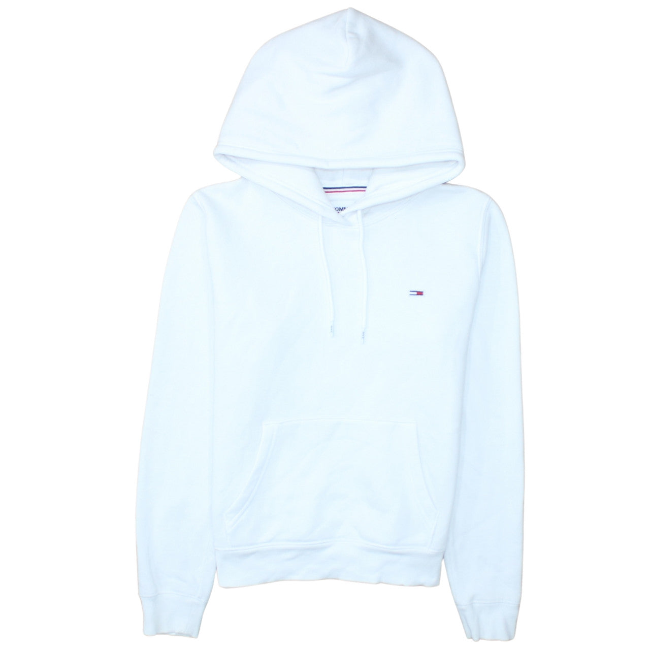 Tommy Jeans Women's White XS Pullover Hoodie Cotton Blend
