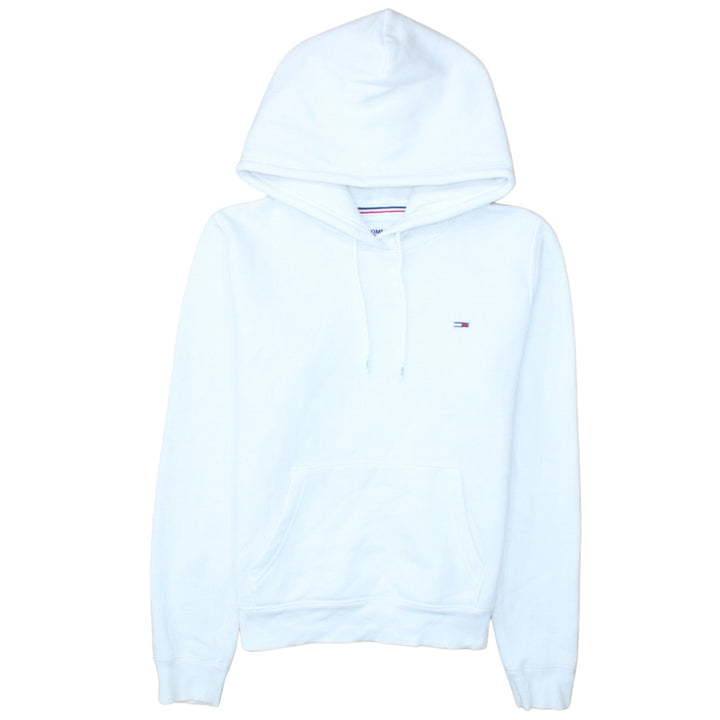 Tommy Jeans Women's White XS Pullover Hoodie Cotton Blend
