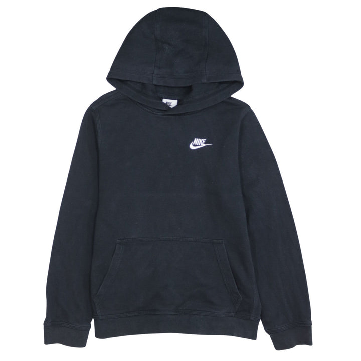 Nike Boys Black Pullover Hoodie L 147-158cm Fleece Logo Sweatshirt