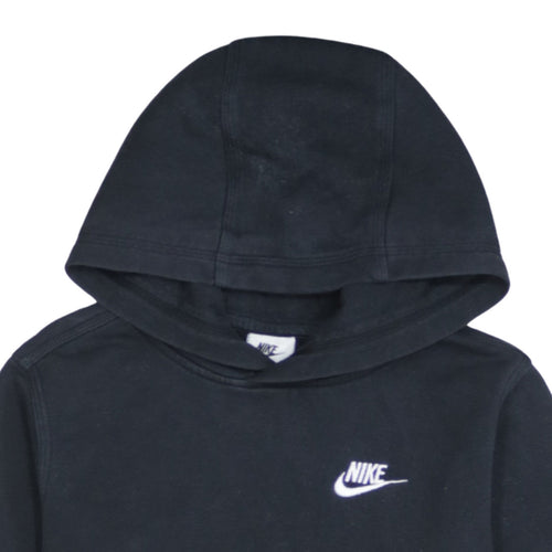 Nike Boys Black Pullover Hoodie L 147-158cm Fleece Logo Sweatshirt