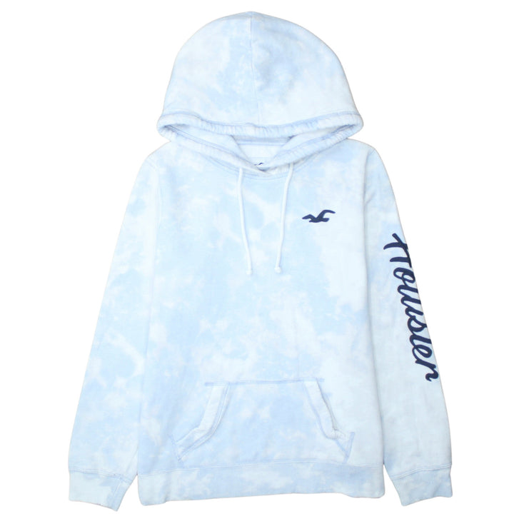 Hollister Women Blue Tie Dye Pullover Hoodie Size 16 L Fleece Cotton Blend