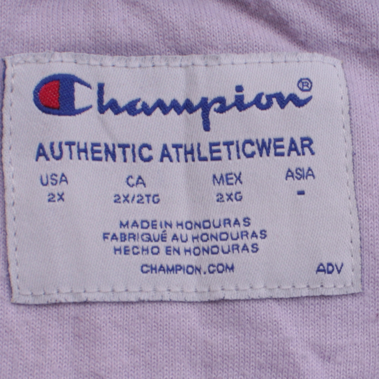 Champion Womens Lilac Pullover Sweatshirt 2XL Logo Print Crew Neck