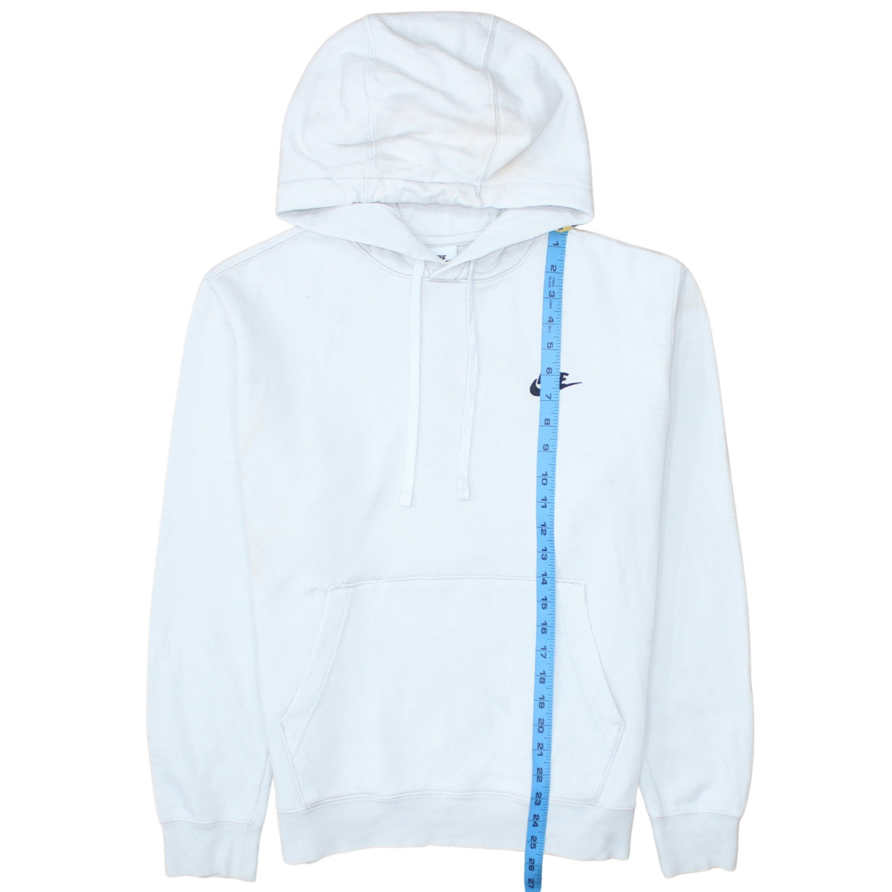 Nike Women White Medium Pullover Hoodie Cotton Blend