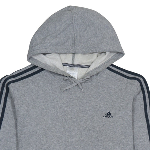 adidas Mens Grey Pullover Hoodie L Regular Fit Sportswear