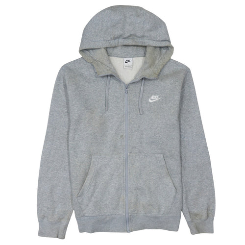 Nike Men’s Grey Full Zip Hoodie M Fleece Lined Sportswear