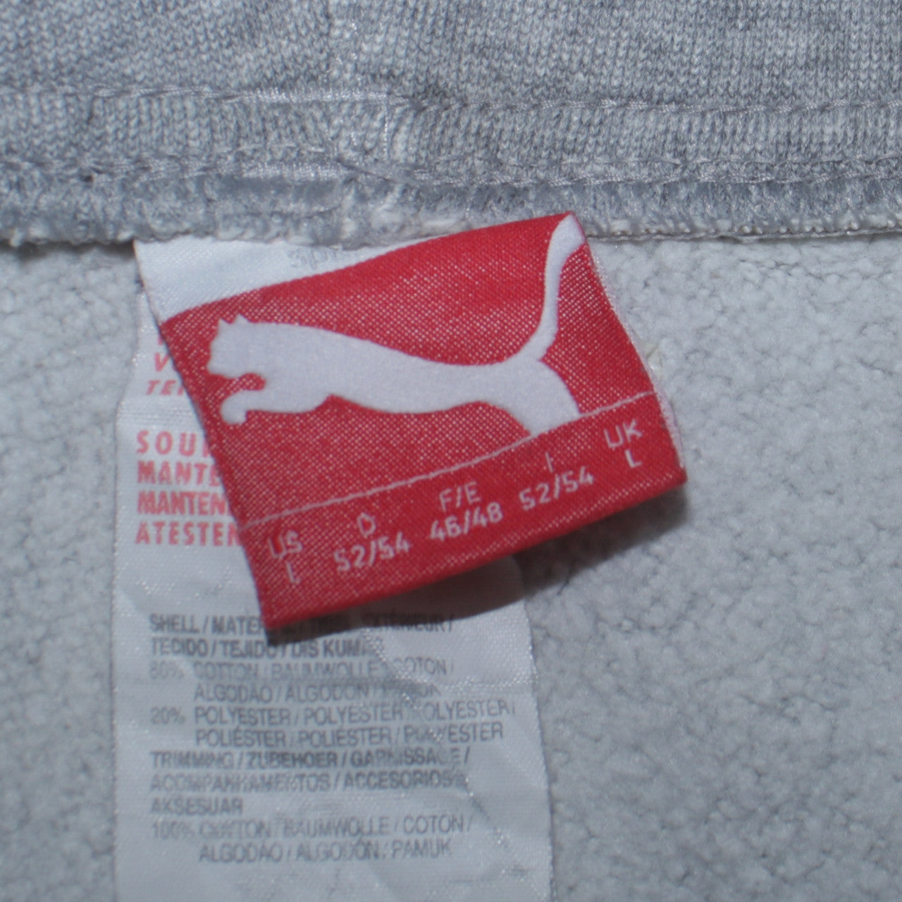 Puma Men's Grey L Sweatpants Joggers Elastic Waist Soft Cotton Blend