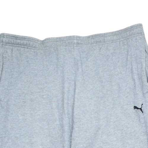 Puma Men's Grey L Sweatpants Joggers Elastic Waist Soft Cotton Blend