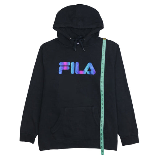 Fila Men's Black Pullover Hoodie XL Logo Graphic Sportswear