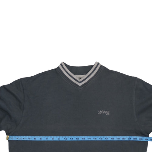 Schott NYC Men's Blue V-Neck Cotton Pullover Sweatshirt M