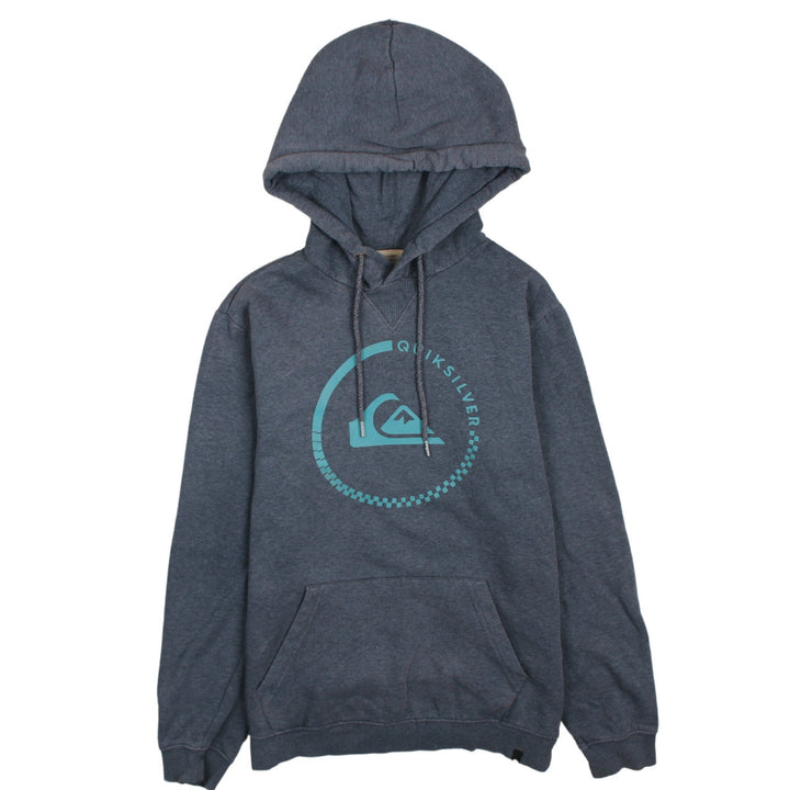 Quiksilver Men Grey Pullover Hoodie Small Graphic Logo