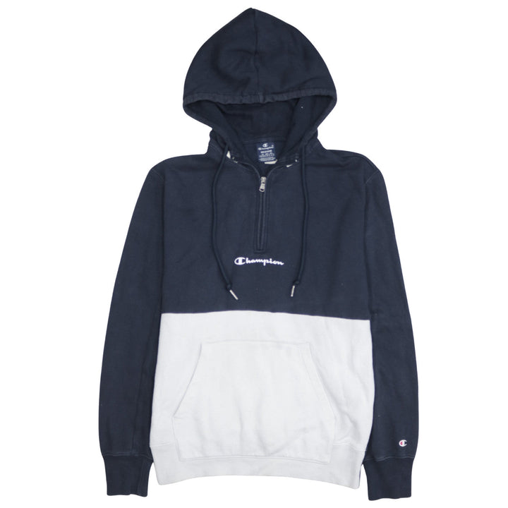 Champion Men's Blue 1/2 Zip Fleece Hoodie Medium