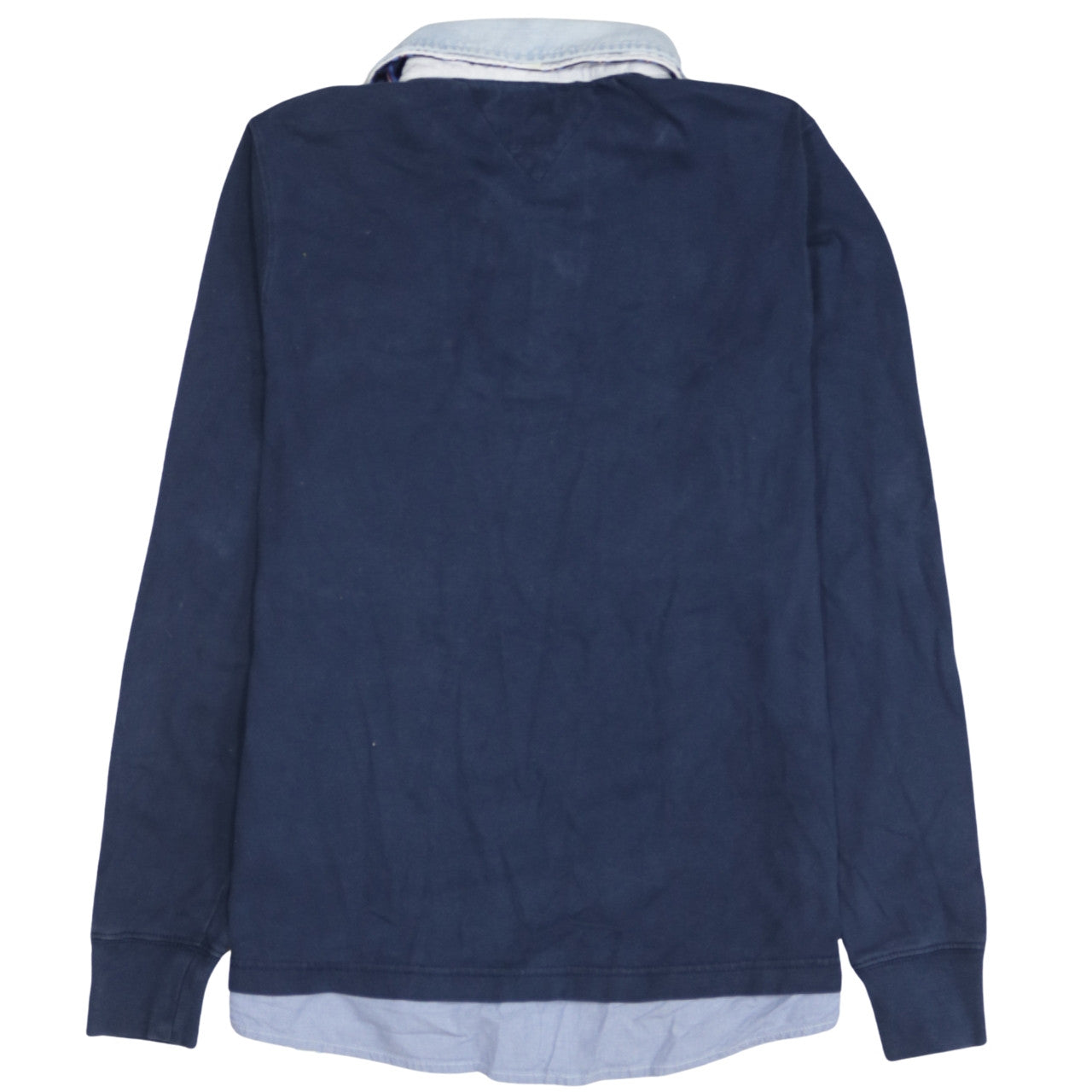 Tommy Hilfiger Men's Blue Collared Long Sleeve Vintage Fit Sweatshirt M