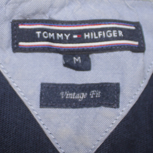 Tommy Hilfiger Men's Blue Collared Long Sleeve Vintage Fit Sweatshirt M
