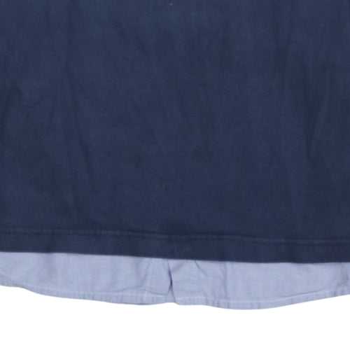 Tommy Hilfiger Men's Blue Collared Long Sleeve Vintage Fit Sweatshirt M