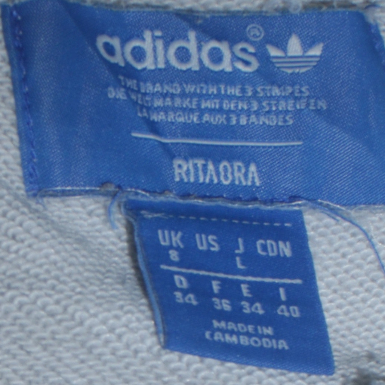 Adidas Rita Ora Women's Grey Full Zip Hoodie Size 8