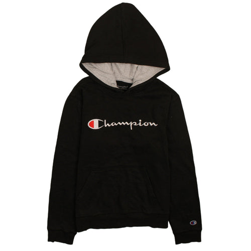 Champion Womens Black XL Pullover Hoodie with Logo Embroidery