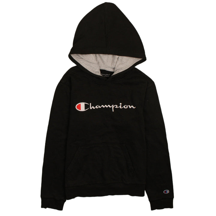 Champion Womens Black XL Pullover Hoodie with Logo Embroidery