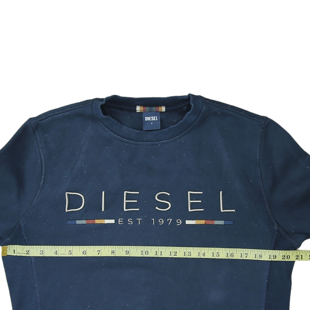 Diesel Men's Blue Embroidered Logo Sweatshirt Size S