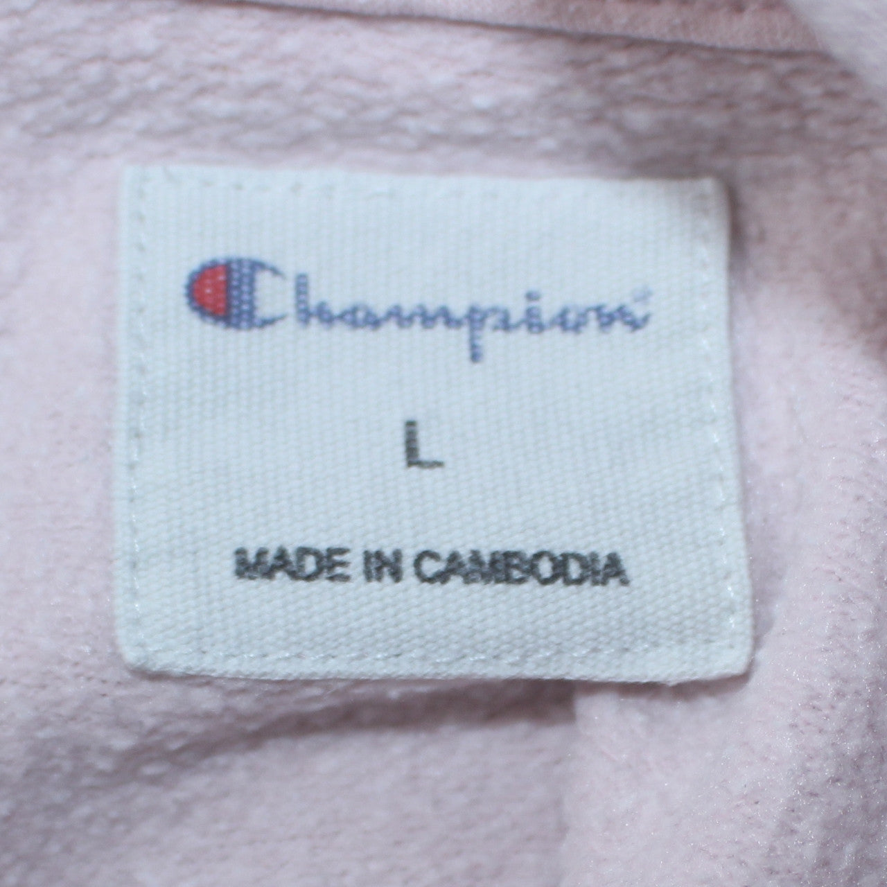 Champion Women Pink Embroidered Pullover Hoodie L Cotton Blend