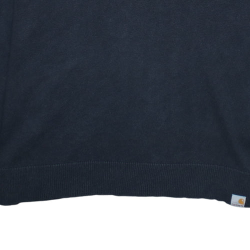 Carhartt Mens Blue XL Crew Neck Cotton Acrylic Pullover Jumper