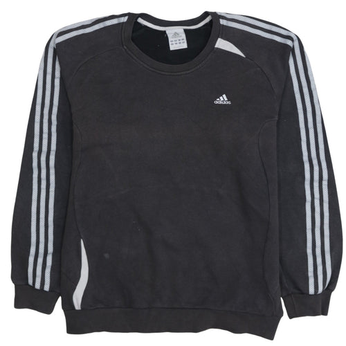 Adidas Mens Black Crew Neck Pullover Sweatshirt Size L