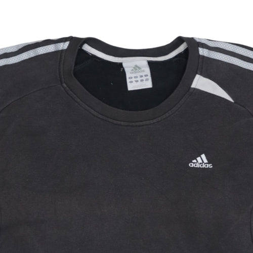 Adidas Mens Black Crew Neck Pullover Sweatshirt Size L
