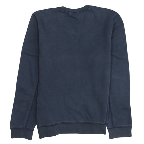Adidas Womens Navy Blue Crew Neck Sweatshirt Size 10 UK Cotton Blend