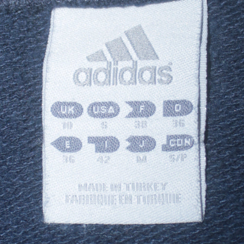 Adidas Womens Navy Blue Crew Neck Sweatshirt Size 10 UK Cotton Blend