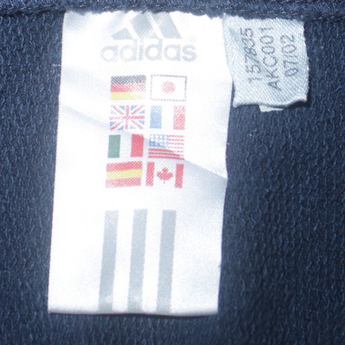Adidas Womens Navy Blue Crew Neck Sweatshirt Size 10 UK Cotton Blend