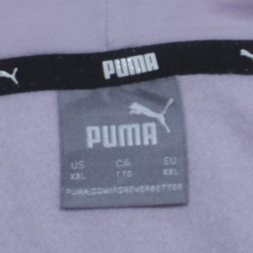 Puma Womens Lilac Pullover Hoodie XXL Relaxed Fit Cotton Blend