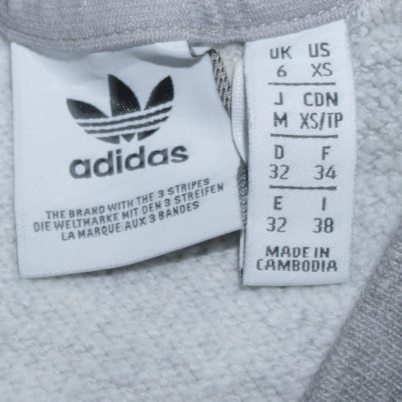 Adidas Women Grey & Lilac 3-Stripes Crew Neck Pullover Sweatshirt UK 6