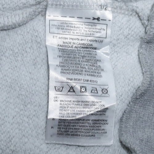 Adidas Women Grey & Lilac 3-Stripes Crew Neck Pullover Sweatshirt UK 6