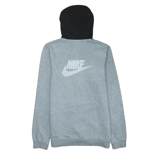 Nike Boys Grey Full Zip Logo Hoodie XL Colourblock Fleece Sweatshirt