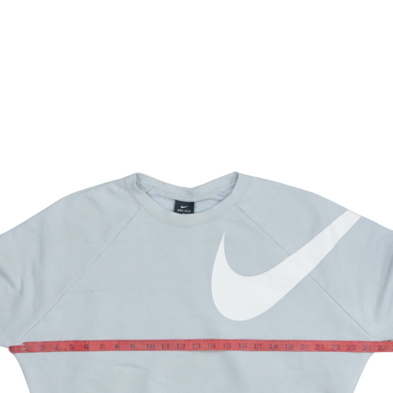 Nike Womens Grey Small Cropped Pullover Sweatshirt Dri-FIT Logo