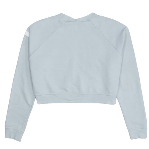 Nike Womens Grey Small Cropped Pullover Sweatshirt Dri-FIT Logo