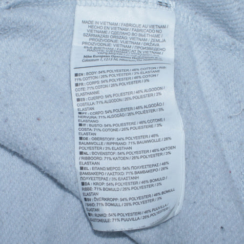 Nike Womens Grey Small Cropped Pullover Sweatshirt Dri-FIT Logo