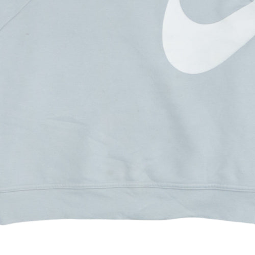 Nike Womens Grey Small Cropped Pullover Sweatshirt Dri-FIT Logo