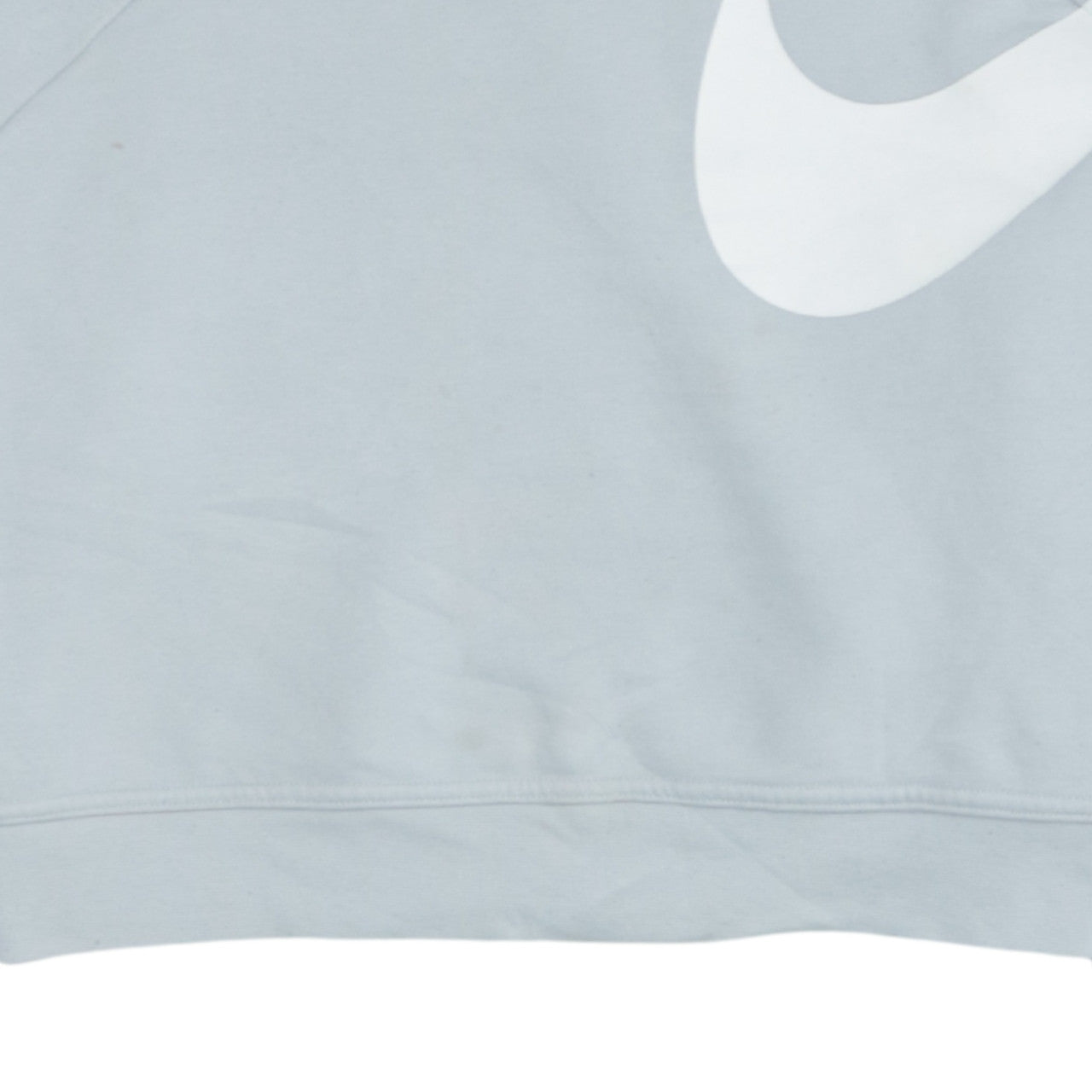 Nike Womens Grey Small Cropped Pullover Sweatshirt Dri-FIT Logo