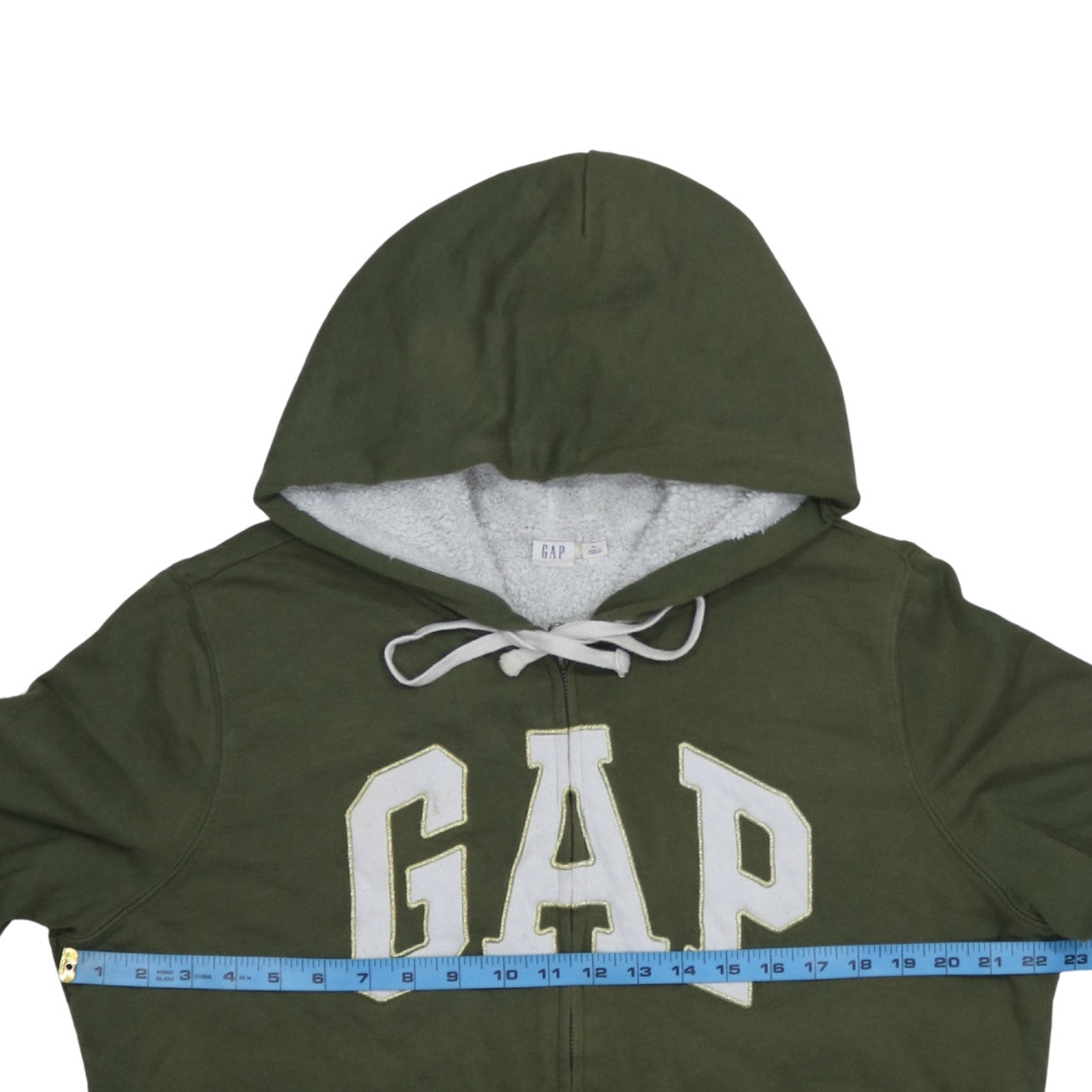 GAP Women Green Hooded Full Zip Sherpa Lined Hoodie XL