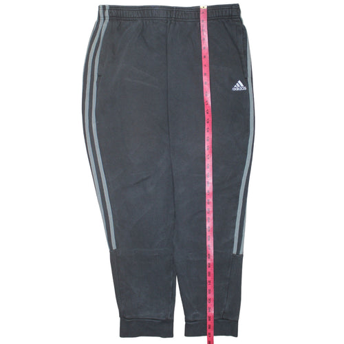 Adidas Men's Black XL Fleece Track Pants Tapered Joggers