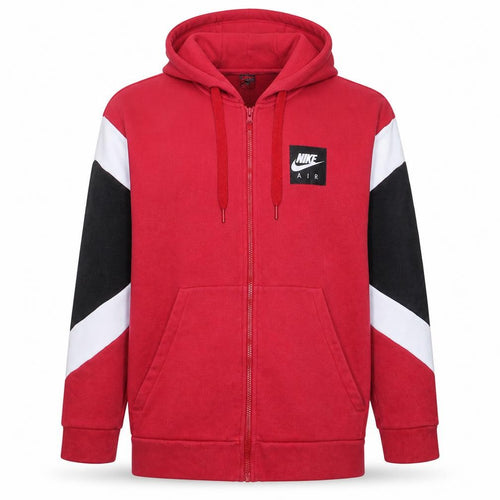 Nike Air Men's Red Full Zip Hoodie Size L Sports Fleece Sweatshirt