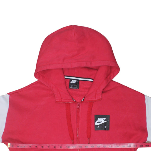 Nike Air Men's Red Full Zip Hoodie Size L Sports Fleece Sweatshirt