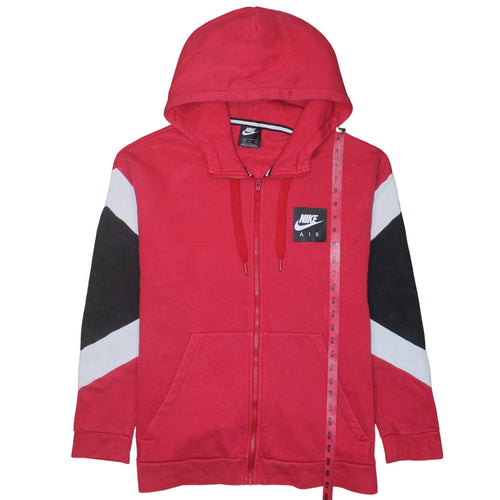 Nike Air Men's Red Full Zip Hoodie Size L Sports Fleece Sweatshirt