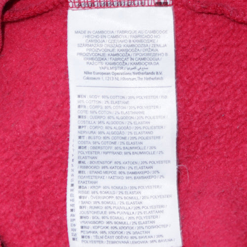 Nike Air Men's Red Full Zip Hoodie Size L Sports Fleece Sweatshirt