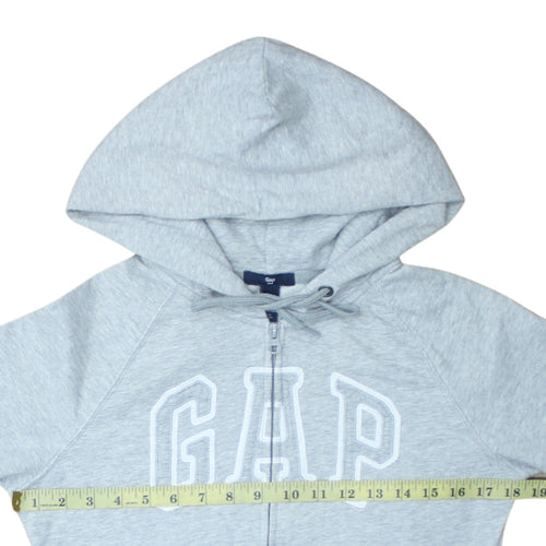 GAP Women Grey Full Zip Hoodie Small Cotton Blend Casual