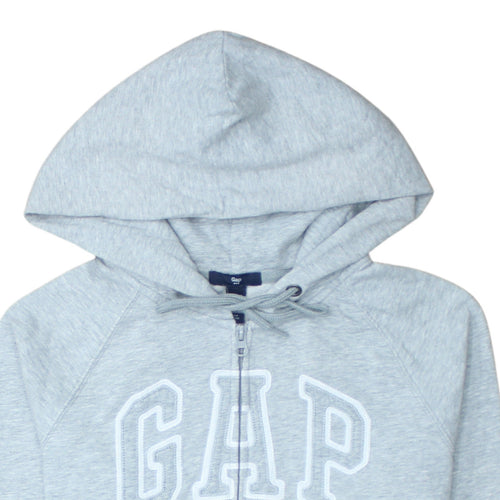 GAP Women Grey Full Zip Hoodie Small Cotton Blend Casual